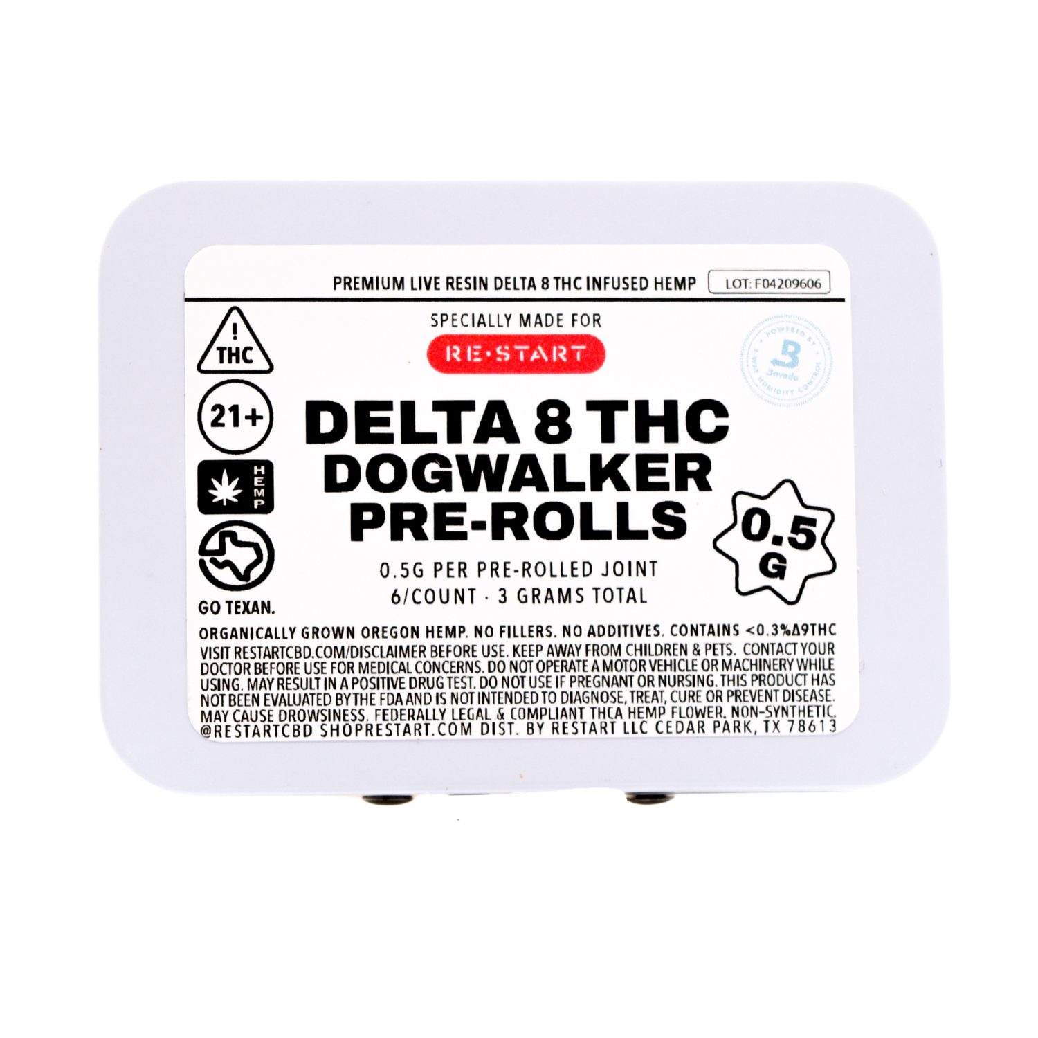 50% OFF - Delta 8 Pre-Rolls Dog Walker .5g 6/pk (Reg. Price $25) / (S) Jack Herer